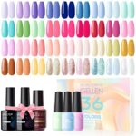 Gellen 36 Colors Gel Nail Polish Kit  with TopBase Coat Matte Top Coat Popular Nail Art Designs CandyRainbowGlitterShimmerPastel Nail Gel Polish