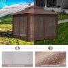 Ej.Victor Metal Gazebo, Pop Up Gazebo with Sides 3m x 3m, Canopy Outdoor, Marquee Garden Gazebo Metal Pergola for Event Shelter,Camping,Party Ten