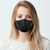 Fabric Breathable Face Mask with Ear Loops Reusable Soft Washable Durable for Everyday Public Use Black