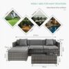 DLOETT Rattan Garden Furniture Set 5 Set Patio Sofa Set Wicker Weave Outdoor Furniture Set with Glass Table Cushion Pillows