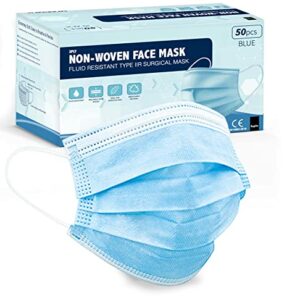 KEPLIN Unisexs FM50 50 Count 3 Ply Disposable Children Face Earloop Woven Masks Nose Blue 1 Pack of 1 Pack of 50