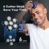 NITEEN Head Shavers for MenBald Head Shaver 4in1 Electric Razor Cordless Waterproof Shaver Wet and Dry Rotary Shaver Grooming Kit with Beard Clip
