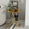 NXYJD Sofa Side Table Corner Table Iron Tray Side Table Living Room Balcony Small Round Table Bed Cabinet Color  Gold