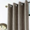 Melodieux Elegant Cotton Wide Blackout Curtain for Sliding Glass Door Living Room Divider Grommet Drapes 100 by 84 Inch Beige 1 Panel