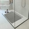 Loofah Shower Mat for Inside Shower Non Slip Anti Mould PVC Bath Mat for Bathroom Wet Shower Areas (40 x 60 cm, grey)