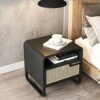 MHUI End Table Recliner Side Table with 1 Drawer and Open Shelf Narrow Nightstand for Small Space in Living Room Bedroom Balcony
