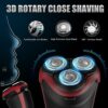 MAXT Mens Electric Shaver Rotary Razors for Men Cordless Rechargeable Wet and Dry Popup Trimmer IPX7 Waterproof with LCD Display Travel Lock  Fat