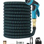 Expandable Garden Hose Pipe, 150FT/45M Flexible Hose Pipe with 10 Function Spray Gun Nozzle Brass Fittings Wall Hanger Storage Bag, Anti-Leakage