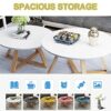 LLLD Modern Nesting Coffee Table Set Of 2 For Living Room Balcony Garden Round Table Plank And Beech Side Table Easy Assembly Strong And Durable
