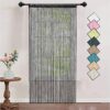 HSYLYM Knitting String Curtain Panels Dense Polyester Fringe Curtain Fly Screens Room Divider for Door Window DecorEcru90x200cm