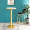 Stable High Marble Table Modern Round Bistro Cocktail Table with Solid Metal Frame Suitable for Living Room Canteen Coffee Shop Easy to Assemble