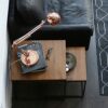 Wood and Metal Side Table Compact Square Coffee Tables Industrial Nesting End Tables Living Room Accent Sofa Tables Home FurnitureSize5055CM