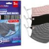 3 PCS Reusable Cloth Face Masks Washable Check Adjustable Cotton Face Cover with 5 Layers by MoMo The Mask People
