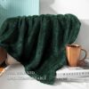Exclusivo Mezcla Fuzzy Fleece Throw Blanket, 127x178 CM Sofa Throws, Soft Flannel Throws for Sofa, Forest Green Blanket