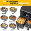 Silicone Air Fryer Liners for Ninja Air Fryer Dual Pack of 2, Reusable Air Fryer Silicone Liner for Ninja Air Fryer Accessories, Airfryer Liners