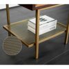 KIZQYN Sturdy Coffee Table Square Wood Side Table Modern Living Room Sofa Side Decor Small Coffee Table Home Retro Drawer Storage Bedside Table O