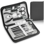 Manicure Set Nail Clippers Kit For Womenmen 18 in 1 Professional Stainless Steel Pedicure Care Tools Kit Nail Cutter Set Scissors Grooming Kit Wi