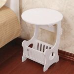 European Mini Plastic Round Coffee Tea Table Home Simple Plastic Living Room Bedroom Storage Shelf Bedside Table White
