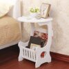 European Mini Plastic Round Coffee Tea Table Home Simple Plastic Living Room Bedroom Storage Shelf Bedside Table White