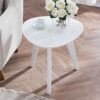 Jcnfaside table Heartshapedround Side Table Sofa End Tables Solid Wood Coffee Table ForLiving RoomBalconyOffice Leisure Side Table Color  White S