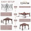 Ej.Victor Metal Gazebo, Pop Up Gazebo with Sides 3m x 3m, Canopy Outdoor, Marquee Garden Gazebo Metal Pergola for Event Shelter,Camping,Party Ten