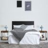 smusei Nightstands Set of 2 Bedroom Small End Tables with Charging Station for Small Spaces 2 Tier Farmhouse Night Stands Bedside Tables with Sto