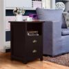 Tok Mark Traders 1 Door Natural Drawer Bedside Table Wooden Nightstand Cabinet Drawer Side Table End Table Storage Unit for Living Room Bedroom F