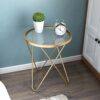 WALNUTA Small Coffee TableIndustrial Side Table End Telephone Table with Mesh Shelves for Office Hallway or Living Room Wood Look Accent Furnitur