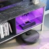 Bestier TV Stand Cabinet Entertainment Centre Gaming TV Stand for 160CM TV with LED Light Modern TV Media Console with Glass Shelves