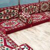 U Shaped Arabic Sofa Set Terrace Pallet Sofa Maroon Sectional Sofas Floor Cushions Arabic Majlis Pouffs Turkish Floor Seating Set U Sofa Full Set