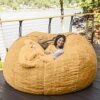 YHNMK Large Bean Bag Chair Cover 5FT6TF7FT Soft Memory Bean Bag Chair with Microsuede Cover Furniture and Accessories for Dorm Room No Filler Bea