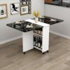 FYTVHVB Folding Dining Table With Wheels Living Room Kitchen Table Furniture