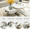 YANJ Coffee tables Nesting tables Side tables Drawer storage Side table in white marble Occasional round stand Tea table for living room Frame ma