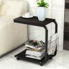 CHYSP Tea Table Side End Table for Office Coffee Table Magazine Shelf Small Table Movable Living Room Bedroom Furniture