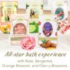 Un Air dAntan Womens Beauty Set 5 Vintage SoapsPerfume Verbena Rose Orange Blossom Almond Cherry BlossomOrganic Argan OilOrganic Shea ButterOrgan