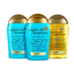 OGX Argan Oil of Morocco Hair Oil 300ml with travel shampoo 88ml and conditioner 88ml set