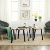 VASAGLE Nesting Coffee Table Set of 3 End Tables for Living Room Stacking Side Tables Sturdy and Easy Assembly Steel Frame Industrial Style Rusti