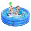 Paddling Pools for Kids, Inflatable Baby Swimming Pool, 3 Ring Paddling Pool with Inflatable Safety Bubble Floor, Small Paddling Swimming Pools f