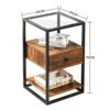 2Tier End Table  Nightstand with Drawer  Industrial Telephone Table  Bedside Table with Storage Shelf  Side Table Living Room Bedroom Office 40X4