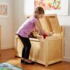 Melissa & Doug Furniture Wooden Toy Chest - Honey