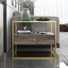 Round Coffee Table Coffee Table Coffee Table for Living Room MidCentury Sofa Side Table with 3 Tier Storage Shelf and 1 Drawer Modern Home Office