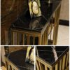 OUPAI Entryway Sofa Table Console Table Entryway Hallway Table Behind Coach Sofa Slim Entry Table with Marble Modern Look Gold Metal Frame Organi