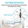 Miusco Wall Mounted Makeup Mirror, Premium 7X Magnifying 8'' Two-Sided Bathroom Vanity Mirror, Extendable Arm, Round, Chrome