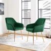 CHUN YI Adjustable height for Durable Chrome Stool Legs Armrests to lean on Ergonomic Design with High Density Foam Cushions Dining Chairs(2,Gree