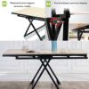 oiakus Multifunctional Folding Table Kitchen Table Space Saving Deformed Wooden Dining Table 5 Layer Bookshelf for Dining Room Kitchen Living Roo