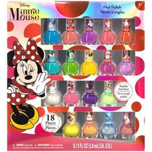 Disney Minnie Mouse  Townley Girl NonToxic PeelOff Nail Polish Set for Girls Glittery and Opaque Colors Ages 3 18 Pieces