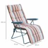 Outsunny Set of 2 Garden Patio Outdoor Sun Recliners Loungers Folding Foldable Multi Position Relaxers Chairs with Cushions Fire Retardant Sponge