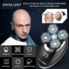 Electric Razor for Men ElectriBrite Bald Head Shaver Rotary Cordless Nose Hair Beard Trimmer Clippers Facial Cleansing Brush Waterproof USB Recha