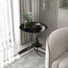 NXYJD Sofa Side Table Corner Table Iron Tray Side Table Living Room Balcony Small Round Table Bed Cabinet Color  Gold