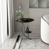 NXYJD Sofa Side Table Corner Table Iron Tray Side Table Living Room Balcony Small Round Table Bed Cabinet Color  Gold